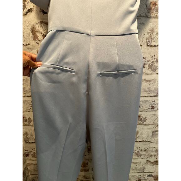 REISS Mandi Silver Lake One Shoulder wedding guest semi formal Jumpsuit size 4 - Picture 13 of 13